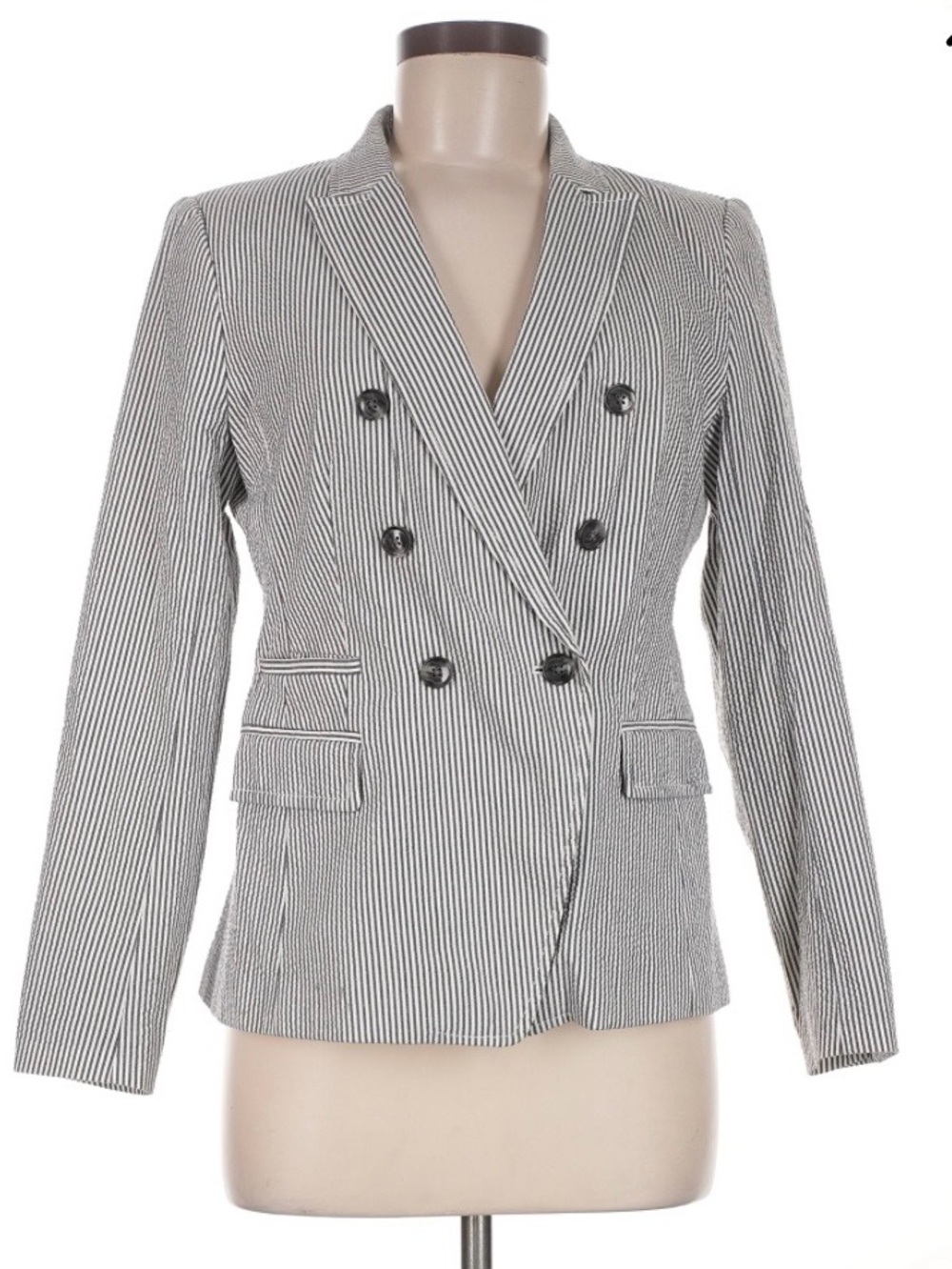 Banana Republic Seersucker Double-Breasted Blazer